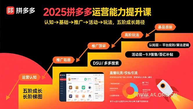 2025拼多多运营能力提升课：认知→基础→推广→活动→玩法，五阶成长路径-A5资源网