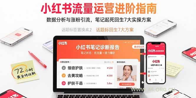 小红书流量运营进阶指南，数据分析与涨粉引流，笔记起死回生7大实操方案-A5资源网