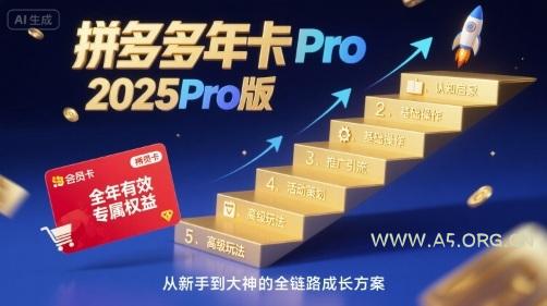拼多多年卡2025Pro版，五大板块从认知到基础、从推广到活动、从活动到玩法-A5资源网