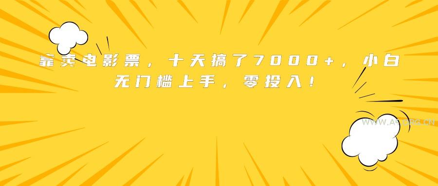 靠卖电影票，十天搞了7000+，小白无门槛上手，零投入！-A5资源网