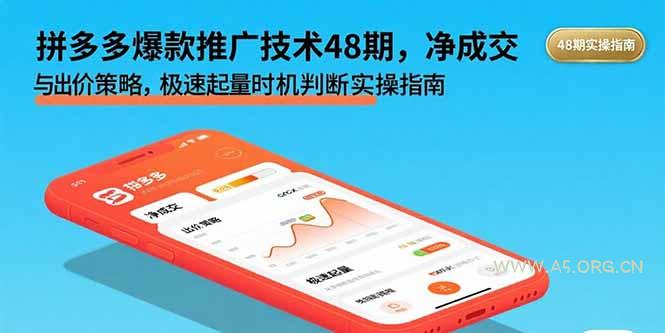 拼多多爆款推广技术48期，净成交与出价策略，极速起量时机判断实操指南-A5资源网