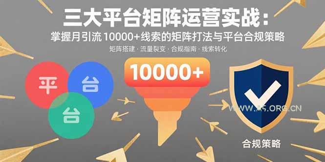 三大平台矩阵运营实战：掌握月引流10000+线索的矩阵打法与平台合规策略-A5资源网