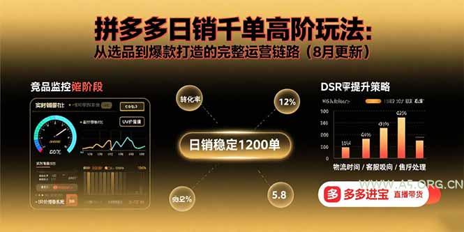 拼多多日销千单高阶玩法：从选品到爆款打造的完整运营链路(8月更新-A5资源网