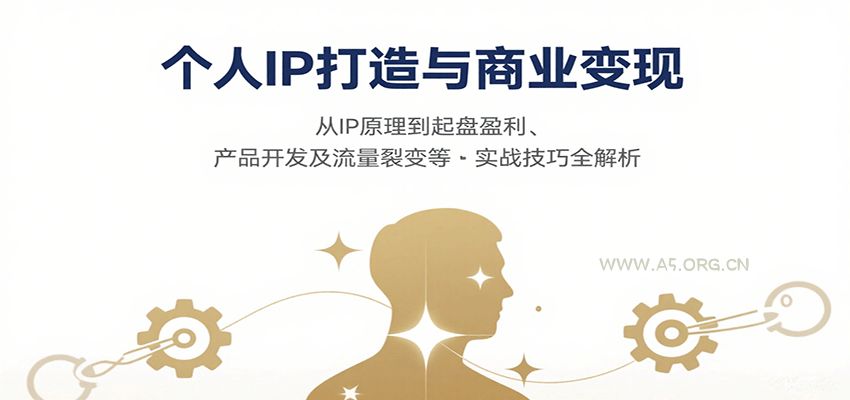 个人IP打造与商业变现，从IP原理到起盘盈利、产品开发及流量裂变等实战技巧全解析-A5资源网