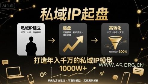 私域IP起盘，私域ip建立、起盘、高转化，打造年入千万的私域ip模型-A5资源网