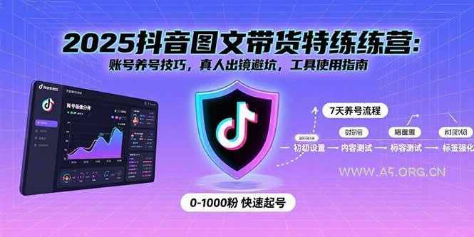 2025抖音图文带货特练营：账号养号技巧，真人出镜避坑，工具使用指南-A5资源网