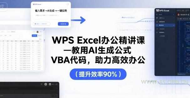 WPS Excel办公精讲课，教用 AI 生成公式，VBA 代码，助力高效办公-A5资源网