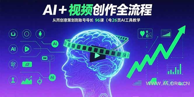 AI+短视频创作全流程：从创意策划到账号增长，96节课(含26项AI工具教学-A5资源网