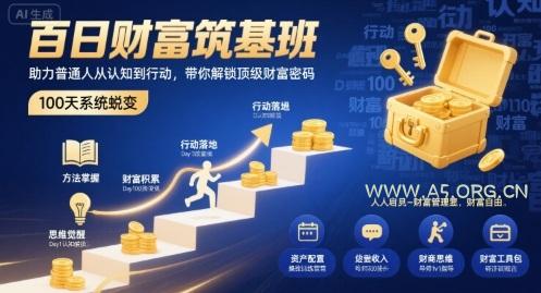 百日财富筑基班，助力普通人从认知到行动，带你解锁顶级财富密码-A5资源网