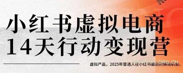 小红书虚拟电商14天变现训练营，虚拟产品，2025年普通人在小红书最后的搞钱机会(更新)-A5资源网