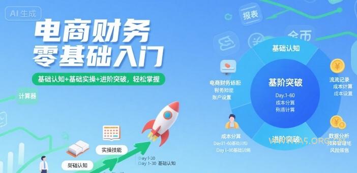 电商财务零基础入门，基础认知+基础实操+进阶突破，轻松掌握-A5资源网