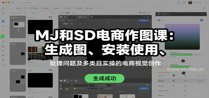 MJ和SD电商作图课：生成图、安装使用、处理问题及多类目实操的电商视觉创作-A5资源网