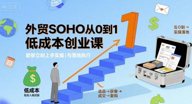 外贸SOHO从0到1低成本创业课，能够立刻上手实操与落地执行-A5资源网
