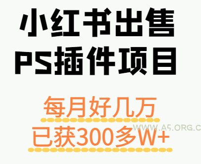 小红书出售PS插件项目，每月都收入好几万，长期操作已获利300多W+-A5资源网