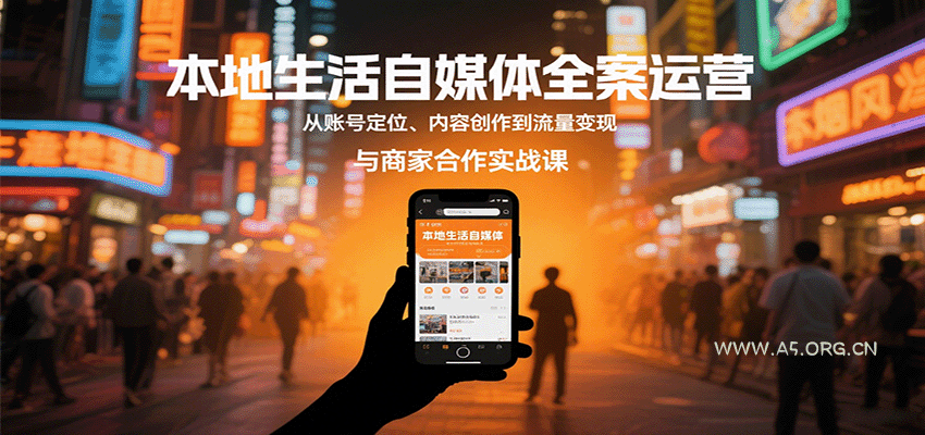 本地生活自媒体全案运营，从账号定位、内容创作到流量变现与商家合作实战课-A5资源网
