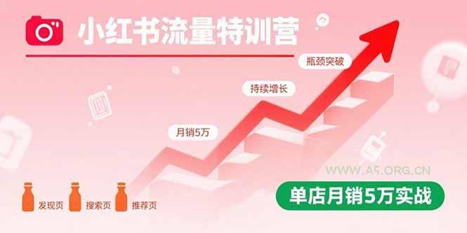 小红书流量特训营：突破流量瓶颈，实现店铺持续增长，单店月销5万实战-A5资源网