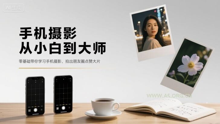 手机摄影从小白到大师，零基础带你学习手机摄影，拍出朋友圈点赞大片-A5资源网