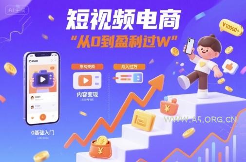 短视频电商：短视频变现从0到盈利过W-A5资源网