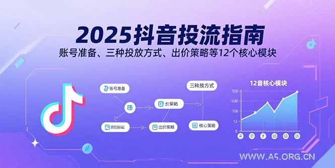 2025抖音投流指南，账号准备、三种投放方式、出价策略等12个核心模块-A5资源网