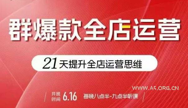 贾真电商群爆款全店运营，21天提升全店运营思维，起店、全店运营爆款不断-A5资源网