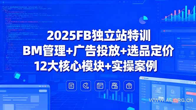 2025FB独立站特训，BM管理+广告投放+选品定价，12大核心模块+实操案例-A5资源网