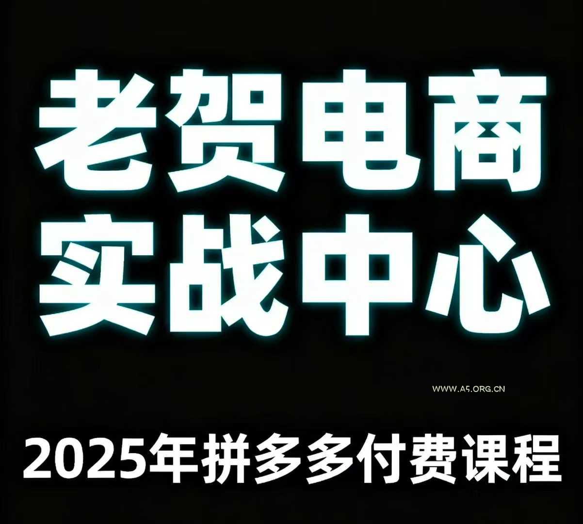 老贺电商2025年拼多多付费课程，用通俗易懂的方法告诉你多多怎么玩-A5资源网