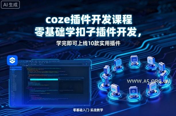 coze插件开发课程，零基础学扣子插件开发，学完即可上线10款实用插件-A5资源网