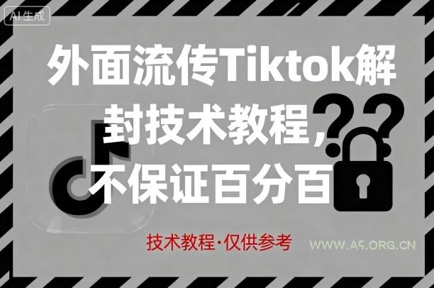 外面流传Tiktok解封技术教程，不保证百分百，具体自测-A5资源网