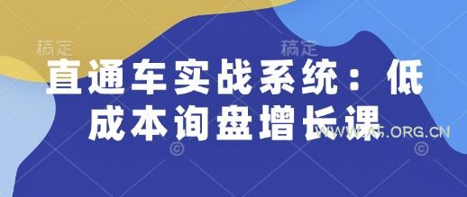 直通车实战系统：低成本询盘增长课，让个人通过技能实现升职加薪，让企业低成本获客，订单源源不断-A5资源网