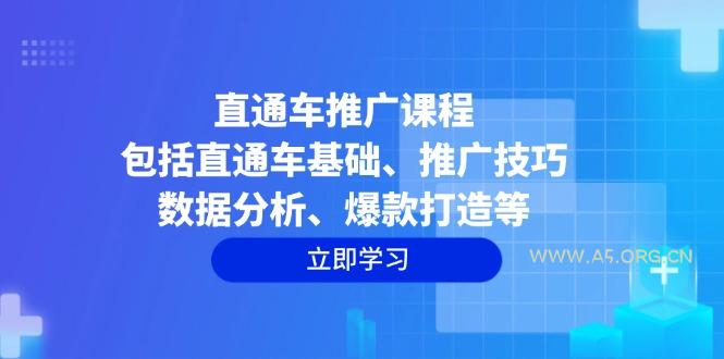 直通车推广课程：包括直通车基础、推广技巧、数据分析、爆款打造等-A5资源网