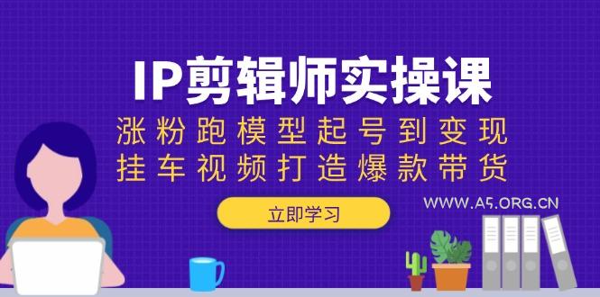 IP剪辑师实操课：涨粉跑模型起号到变现，挂车视频打造爆款带货-A5资源网