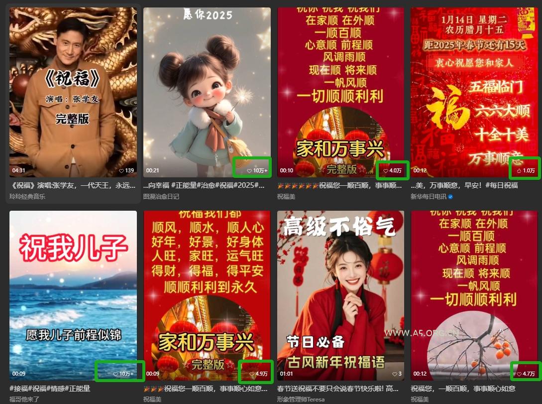 银发经济新年风口，儿女祝福视频爆火，一条作品上万播放，一定要抓住 - A5资源网