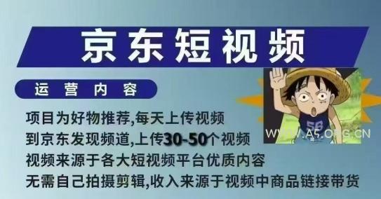 京东短视频带货课，无需自己拍摄剪辑，保姆式教学，两天快速上手-A5资源网