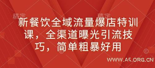 新餐饮全域流量爆店特训课，全渠道曝光引流技巧，简单粗暴好用-A5资源网