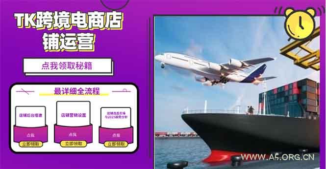 2025TK跨境电商选品趋势0到1店铺搭建最全实操讲解，轻松在家把货卖出国-A5资源网