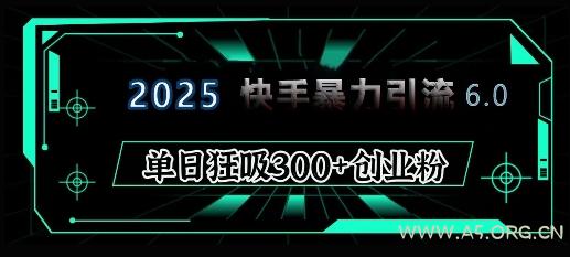 2025年快手6.0保姆级教程震撼来袭，单日狂吸300+精准创业粉-A5资源网