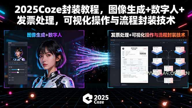 2025Coze封装教程，图像生成+数字人+发票处理，可视化操作与流程封装技术-A5资源网