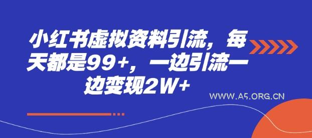 小红书虚拟资料引流，每天都是99+，一边引流一边变现2W+-A5资源网