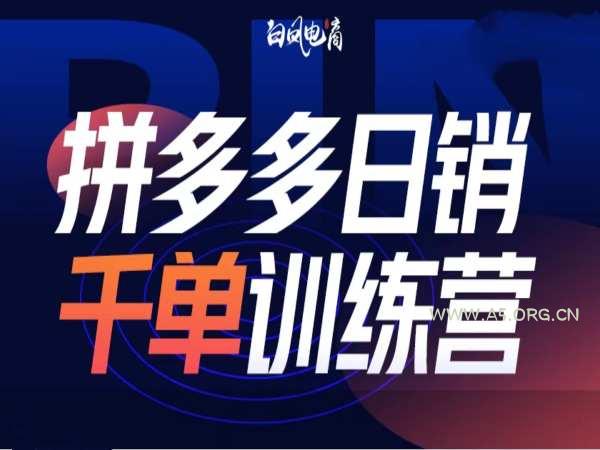 拼多多日销千单训练营第32期，2025开年变化和最新玩法-A5资源网