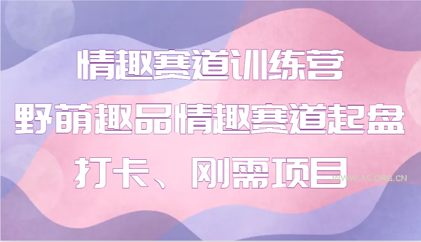 情趣赛道训练营 野萌趣品情趣赛道起盘打卡、刚需项目-A5资源网