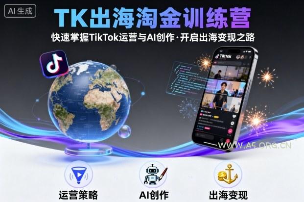 TK出海淘金训练营，助你快速掌握TikTok运营与AI创作，开启出海变现之路-A5资源网