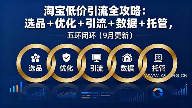 淘宝低价引流全攻略：选品＋优化＋引流＋数据＋托管，五环闭环(9月更新-A5资源网