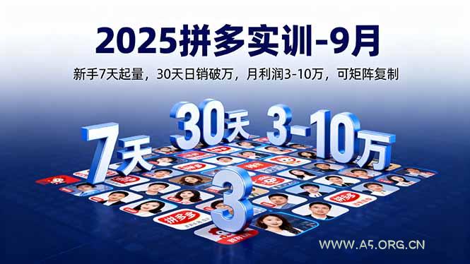 2025拼多多实训-9月：新手7天起量,30天日销破万,月利润3-10万,可矩阵复制-A5资源网