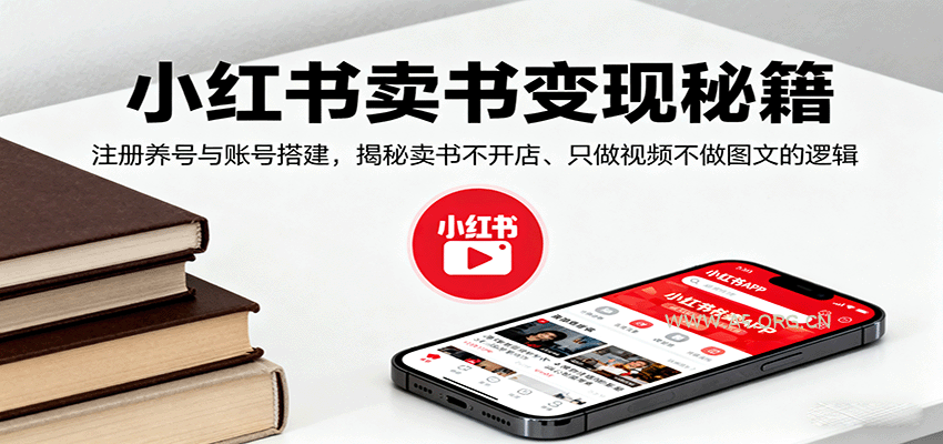 小红书卖书变现秘籍，注册养号与账号搭建，揭秘卖书不开店、只做视频不做图文的逻辑-A5资源网