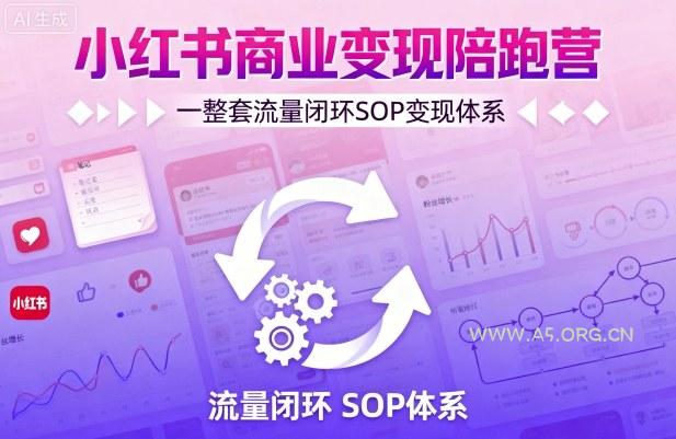 小红书商业变现陪跑营，轻IP矩阵 私域获客 聚光投流，一整套流量闭环SOP变现体系-A5资源网