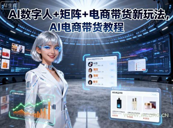 AI数字人+矩阵+电商带货新玩法，AI电商带货教程-A5资源网