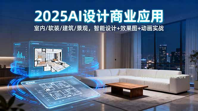 2025AI设计商业应用：室内/软装/建筑/景观，智能设计+效果图+动画实战-A5资源网