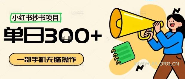 小红书抄书项目，无脑操作，一天3张-A5资源网