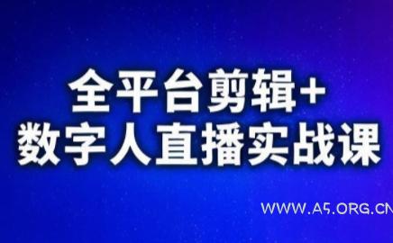 视频号、快手、抖音全平台剪辑+数字人直播实战课(更新9月)​-A5资源网