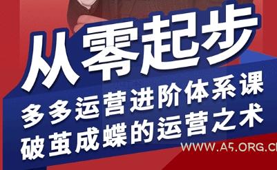 拼多多运营进阶系统课，从零起步，多多运营进阶体系课，破茧成蝶的运营之术(更新9月)-A5资源网